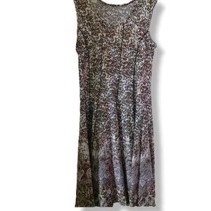 Leopard & Paisley Print Size Large Sleeveless Midi Dress Unbranded